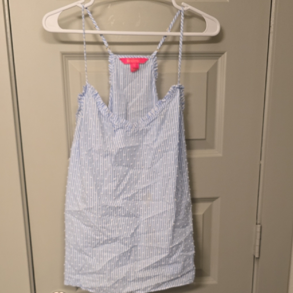 Lilly Pulitzer Light Blue and White Striped Camisole